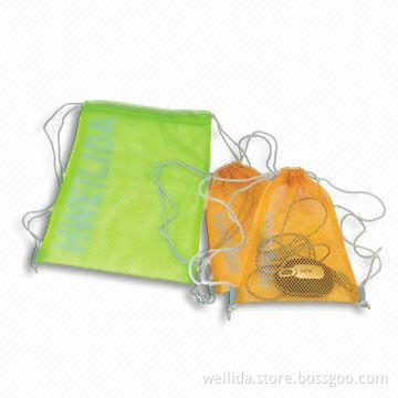 Nylon Mesh Bags with Drawstring, Measures 17.5 x 23/25 x 32cm